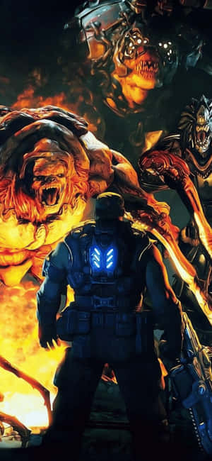iPhone X Gears Of War 5 พื้นหลัง — Oppo Reno15 F วอลเปเปอร์