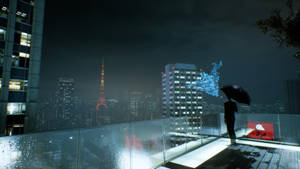 วอลเปเปอร์ Ghostwire Tokyo ระเบียงผู้เดิน