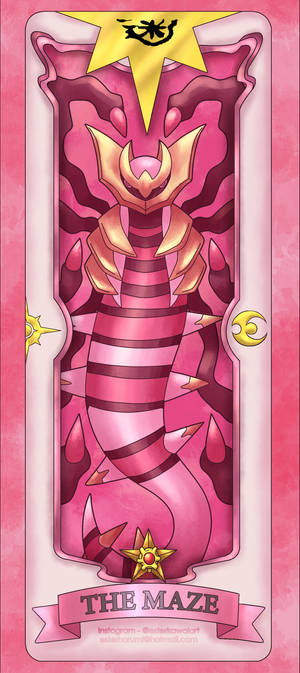 วอลเปเปอร์ Giratina สีชมพูบนไพ่