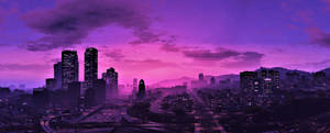 GTA 5 ท้องฟ้าสีม่วงเส้นขอบฟ้า 1080p เกมมิ่ง