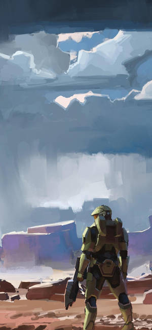 วอลเปเปอร์ดิจิทัลอาร์ต Halo Infinite — iPhone 16 Pro Max วอลเปเปอร์