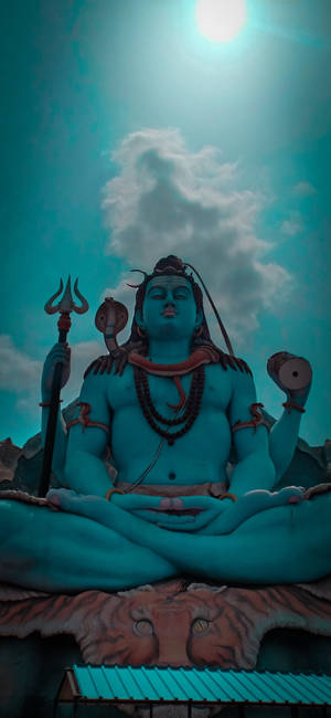 Har Har Mahadev รูปปั้นสีน้ำเงิน — Galaxy S25 Edge วอลเปเปอร์