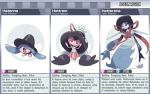 Hatenna, Hattrem และ Hatterene พร้อมคำอธิบาย — เกมมิ่ง GIF วอลเปเปอร์