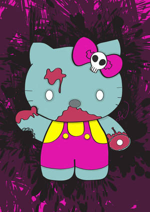 วอลเปเปอร์ Hello Kitty Halloween ดวงตาสีขาวน่ากลัว — 凯蒂猫万圣节 วอลเปเปอร์