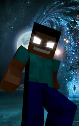 Herobrine Full Moon Art — กาแล็กซี่ Tab S10 FE วอลเปเปอร์