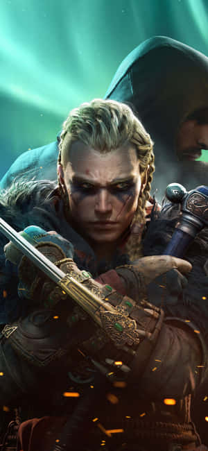 พื้นหลัง iPhone Xs Assassin's Creed Valhalla — Vivo Y6t วอลเปเปอร์