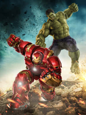 Iron Man ปะทะ Hulk ในศึกครั้งยิ่งใหญ่ — กาแล็กซี่ Z TriFold วอลเปเปอร์