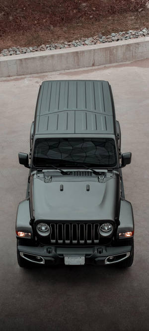 วอลเปเปอร์ Jeep สีดำ มุมสูง — iPhone 12 วอลเปเปอร์