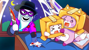 LankyBox Boxy Foxy และ Scary Larry — การ์ตูนน่ารัก วอลเปเปอร์