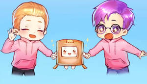 LankyBox Boxy อนิเมชั่น อดัม และ จัสติน — การ์ตูนน่ารัก วอลเปเปอร์