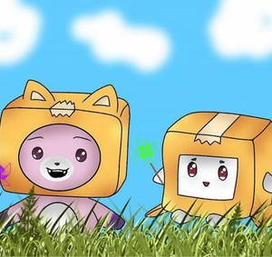 LankyBox Boxy และ Foxy — การ์ตูนน่ารัก วอลเปเปอร์