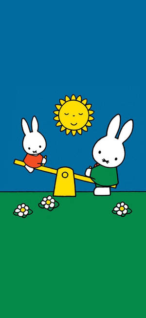 วอลเปเปอร์ Miffy กระดานหกสนามเด็กเล่น — iPhone 13 Pro Max วอลเปเปอร์