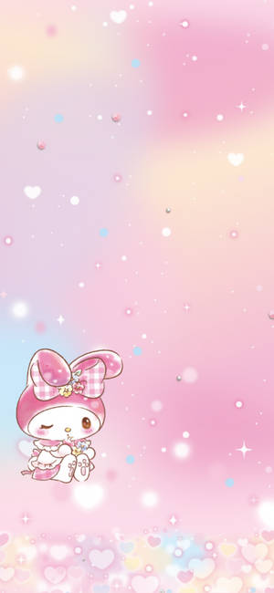 วอลเปเปอร์ My Melody ในเกรเดียนท์พาสเทล — iPhone 17e วอลเปเปอร์