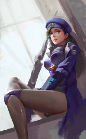 Overwatch โทรศัพท์ Ana ปืน ภาพวาด — RedMagic Tablet วอลเปเปอร์