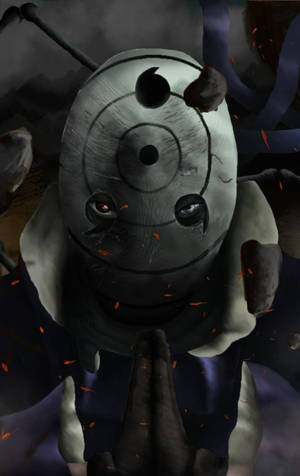 ภาพวาดโทนเข้มของอุจิวะ โอบิโตะ ในหน้ากาก Rinne Sharingan วอลเปเปอร์ — Galaxy Tab S10+ วอลเปเปอร์