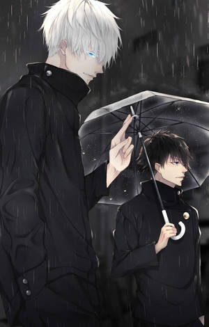 Satoru และ Megumi Jujutsu Kaisen โทรศัพท์ มืด ฝนตก — Honor Pad วอลเปเปอร์