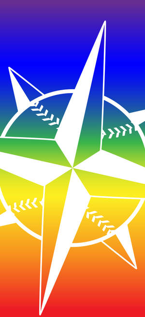 วอลเปเปอร์โลโก้สายรุ้ง Seattle Mariners — iPhone 18 Pro Max วอลเปเปอร์