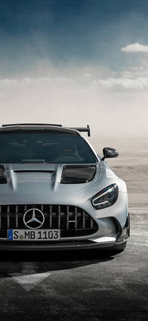 Mercedes AMG IPhone White Silver — iPhone 14 วอลเปเปอร์