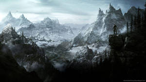 วอลเปเปอร์ภูเขาหิมะ Skyrim