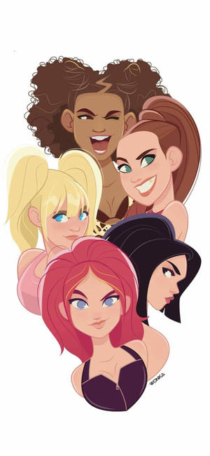วอลเปเปอร์มือถือ Spice Girls การ์ตูนอาร์ต — พิกเซล 9 โปร วอลเปเปอร์