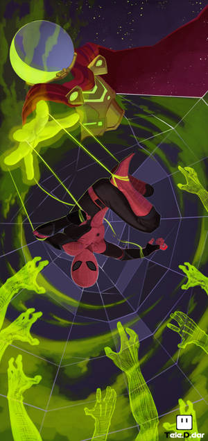 วอลเปเปอร์แฟนอาร์ต Spider Man Far From Home Mysterio — iPhone 16 Pro Max วอลเปเปอร์