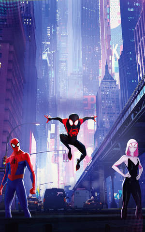 วอลเปเปอร์มือถือสไปเดอร์แมนสามคน Spider-Verse — Galaxy Tab วอลเปเปอร์
