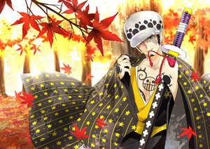 Trafalgar Law One Piece ชุดกิโมโนฤดูใบไม้ร่วง — อนิเมะ วอลเปเปอร์