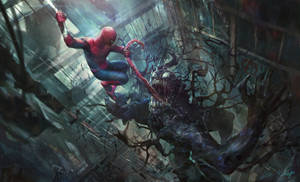 Venom ถูกลากด้วยลิ้น 4K ความละเอียดสูง — มาร์เวล วอลเปเปอร์