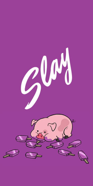 Waddles กำลังกินไอศกรีม — 18:9 วอลเปเปอร์