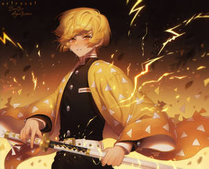 Zenitsu ยามค่ำคืนนักล่าปีศาจ — 데몬 슬레이어 젠이츠 วอลเปเปอร์