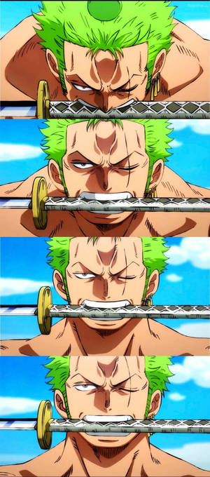 Zoro รูปโปรไฟล์ดาบคอลลาจอนิเม — กาแล็กซี่ Z Flip วอลเปเปอร์