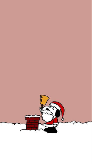 วอลเปเปอร์กระดิ่งปล่องไฟคริสต์มาสของสนูปปี้ — Snoopy คริสต์มาส วอลเปเปอร์