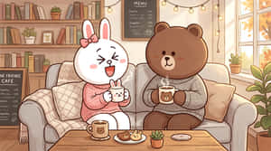 กระต่าย,หมี,คาเฟ่,กาแฟ,มิตรภาพ,น่ารัก,คาวาอี้,ภาพประกอบ,การ์ตูน,อบอุ่น,ฮุกกะ,เสื้อกันหนาว,ฤดูใบไม้ร่วง,ฤดูหนาว,ภายใน,ไลฟ์สไตล์,เพื่อน,รัก,คู่รัก — หัวใจรัก วอลเปเปอร์