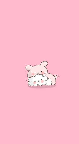กระต่ายและแมวสีชมพูน่ารักสไตล์คาวาอี
