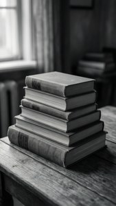 กองหนังสือวินเทจในโทนสีเทา — สีเทาแนวสวยงาม วอลเปเปอร์