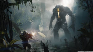 วอลเปเปอร์ Anthem คุณภาพ HD สุดยอดของการต่อสู้ระหว่าง Javelin และยักษ์ — รุ่งอรุณ วอลเปเปอร์