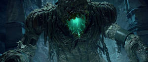 วอลเปเปอร์สัตว์ประหลาด Flesh Golem ในวิดีโอเกม Wolfenstein — 3440x1440 วอลเปเปอร์