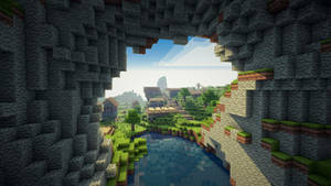 Minecraft ถ้ำใหญ่ กำแพง ป่า HD วอลเปเปอร์