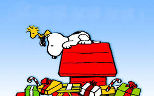 วอลเปเปอร์ของขวัญคริสต์มาสสนูปปี้ — Snoopy คริสต์มาส วอลเปเปอร์