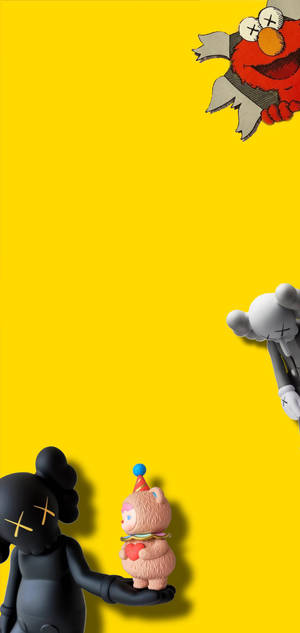 วอลเปเปอร์ขอบ KAWS และ Elmo — iPhone 18 Pro Max วอลเปเปอร์