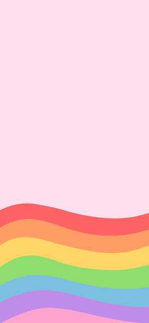 วอลเปเปอร์คลื่นสีรุ้งพาสเทล — iPhone 14 วอลเปเปอร์