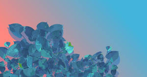 วอลเปเปอร์ใบไม้สีฟ้าศิลปะสวยงาม — เรียบง่ายสีฟ้าสวยงาม วอลเปเปอร์