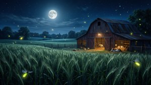 คืนที่เงียบสงบบนฟาร์ม Hay Day ใต้แสงจันทร์