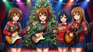 สาวๆ K-On! แสดงคอนเสิร์ตคริสต์มาสบนเวที