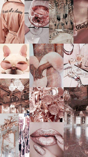 คอลลาจโรสโกลด์สวยๆ — Rose gold สายมินิมอล วอลเปเปอร์