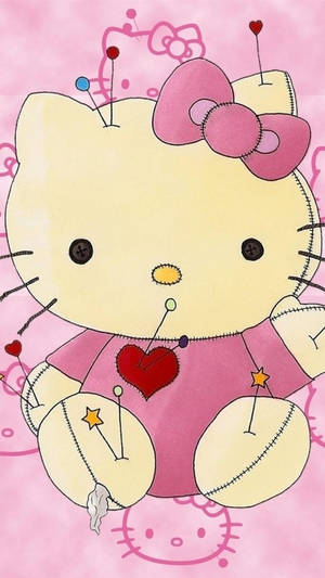คิวท์เกิร์ลลี่เข็มกลัดเฮลโลคิตตี้ — น่ารัก สาวหวาน วอลเปเปอร์