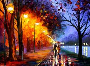 คู่รักน่ารักภาพวาดศิลปะ