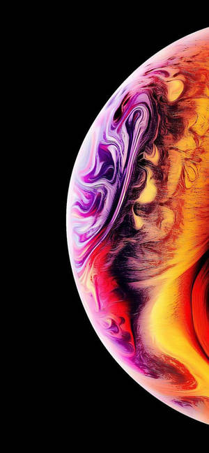 วอลเปเปอร์ iPhone XR ฟองครึ่งวงกลมนามธรรมสีม่วงลายหินอ่อน — iPhone Xr วอลเปเปอร์
