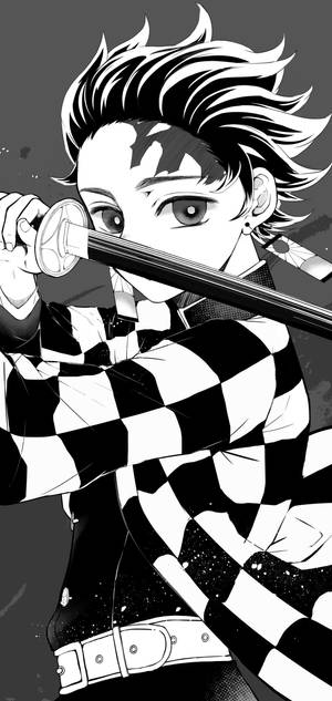 Demon Slayer Black And White — กาแล็กซี A27 วอลเปเปอร์