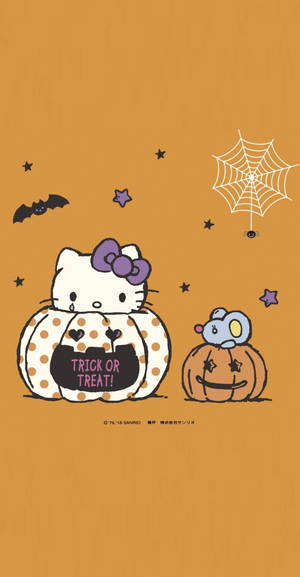วอลเปเปอร์งานศิลปะน่ารัก Hello Kitty วันฮาโลวีน — 凯蒂猫万圣节 วอลเปเปอร์